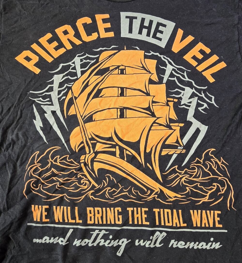 Pierce The Veil T-Shirt We Will Bring The Tidal Wave Large Light Distressing